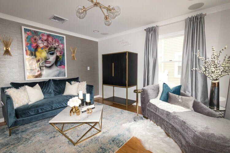 Z gallerie blue velvet sofa discount