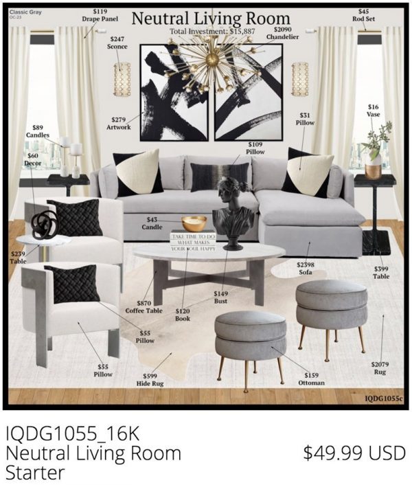 How much will a Designer Living Room cost you? • IQ Design